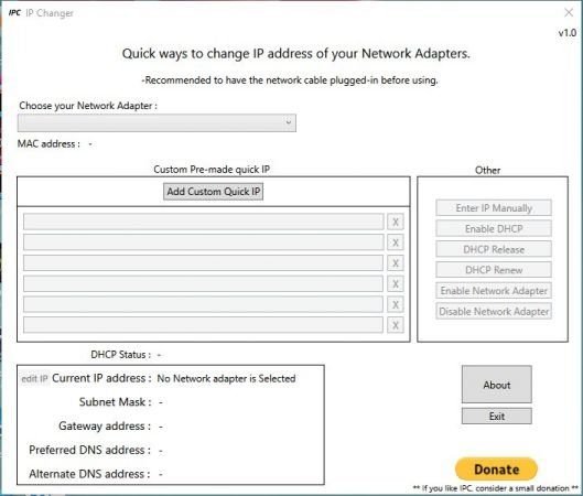 change ip pc portable