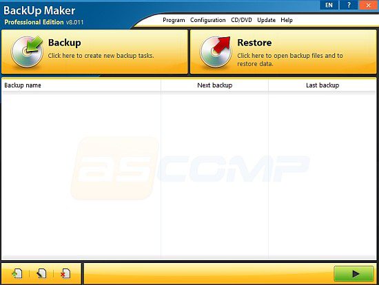instal ASCOMP BackUp Maker Professional 8.203 free