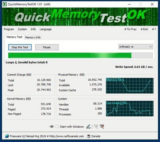download QuickMemoryTestOK 4.61 free