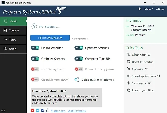 Pegasun system utilities portable